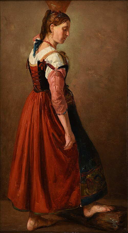 Jeune romaine, porteuse d'eau, 1850, Jacques Raymond Brascassat