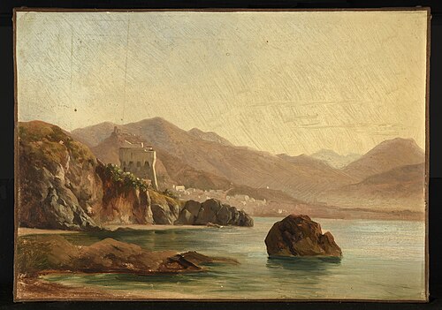 Lac environné de rochers, 1850, Jacques Raymond Brascassat