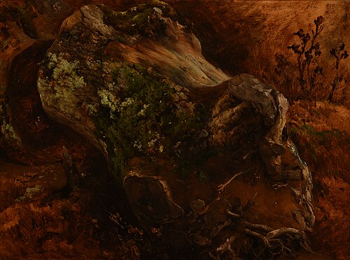 Tronc d'arbre coupé avec ses racines, 1850, Jacques Raymond Brascassat