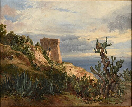 Tour en bordure de mer, 1828, Jacques Raymond Brascassat