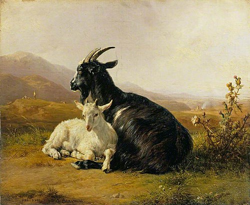 Goat and Kid, 1830, Jacques Raymond Brascassat
