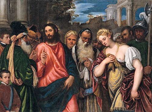 Le Christ et la femme adultère, , Polidoro da Lanciano