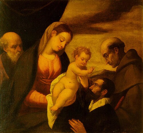 Madonna and Child, Saint Francis and Saint Joseph with a Donor, , Polidoro da Lanciano