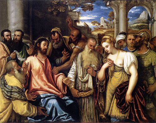 Le Christ et la Femme adultère, 1550, Polidoro da Lanciano