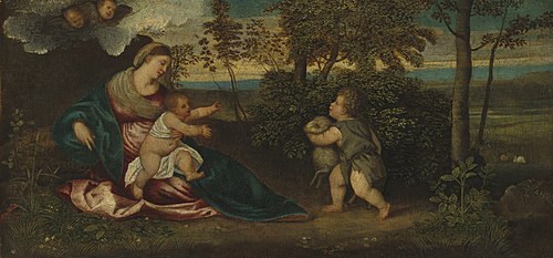 Madonna and Child and the Infant Saint John in a Landscape, 1550, Polidoro da Lanciano