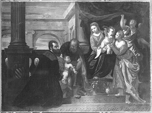 Holy Family with Mary  Magdalene and donor from the House of Contarini, 1540, Polidoro da Lanciano