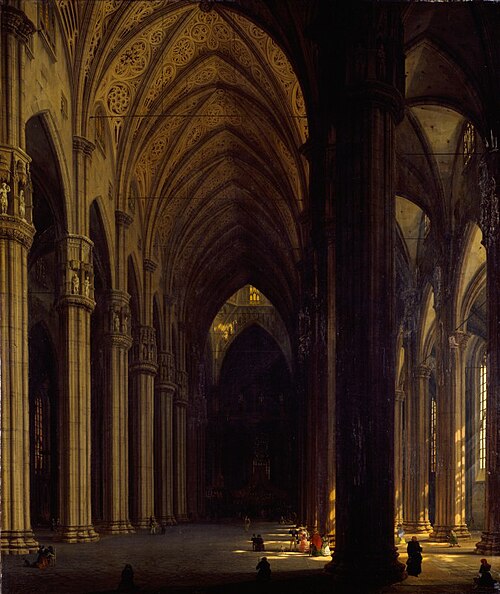Interno del Duomo di Milano., 1835, Pompeo Calvi