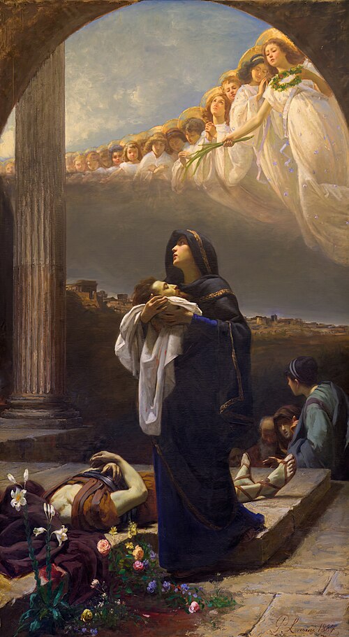Santa Grata regge il capo di sant'Alessandro martirizzato, 1887, Ponziano Loverini