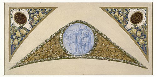 Esquisse pour l'escalier des Fêtes de l'Hôtel de Ville de Paris : Gémeaux, 1893, Luc-Olivier Merson