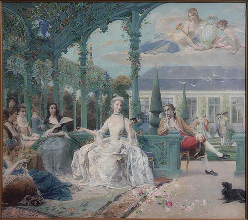 Mademoiselle de Clermont et le comte de Melun à la Maison de Sylvie en 1724, 1895, Luc-Olivier Merson