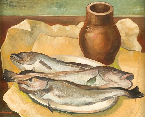 Stillleben mit Fischen, 1925, Viktor Planckh