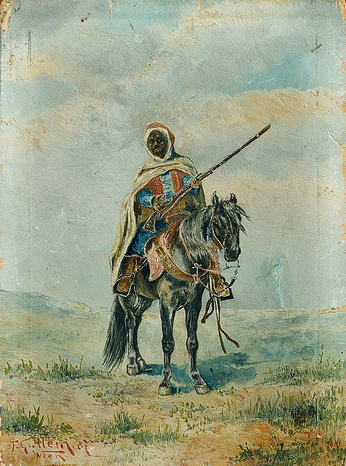 Bedouin on horseback, 1887, Franz Josef Georg Illem