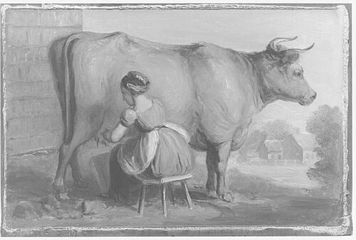 Woman Milking a Cow, 1836, Asher Brown Durand