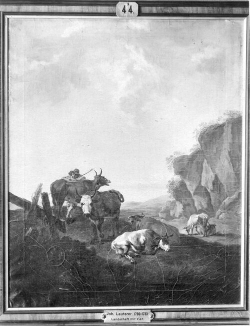 Landschaft mit Vieh und Hirt, 1716, Johann Franz Nepomuk Lauterer