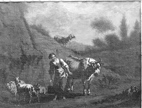 Landschaft mit Vieh und Hirtin, 1716, Johann Franz Nepomuk Lauterer