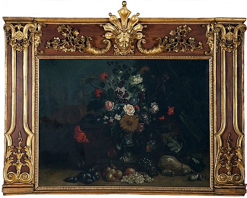 Blumenstillleben mit Sonnenblume und Flaschenkürbis, 1730, Johann Kunstner