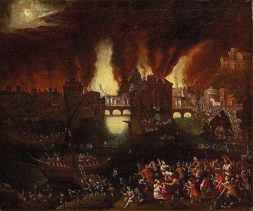 Troy burning, 1650, Daniel van Heil