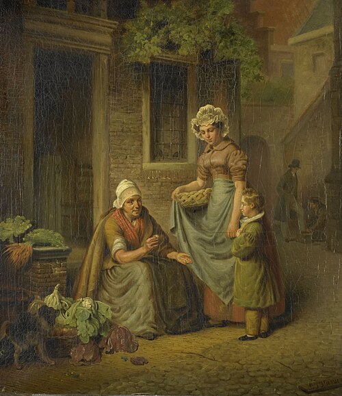 Woman Selling Vegetables, 1835, Lambertus Johannes Hansen