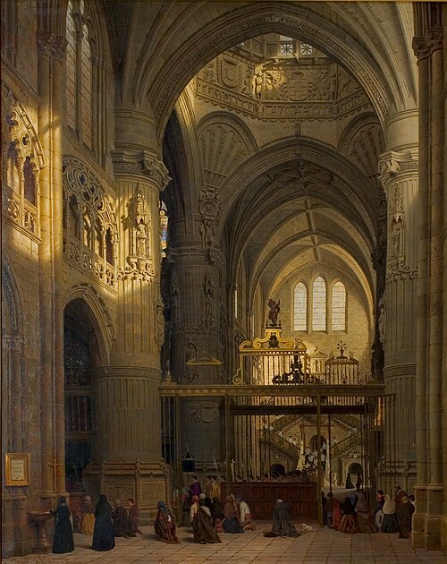 Interieur van de kathedraal te Burgos, 1851, Lambertus Johannes Hansen