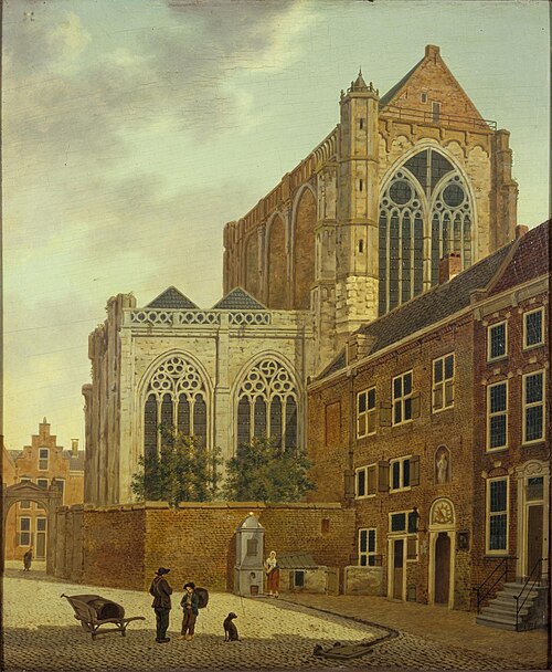 Het Munsterkerkhof met omgeving in Utrecht, 1820, Hendrik van Oort