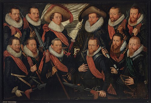 Officieren en vaandeldragers van de Jonge Schutterij, 1630, Zacharias Paulusz