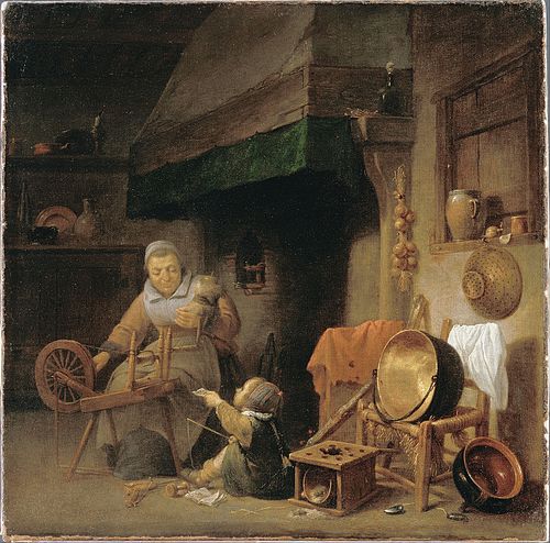 Woman Spinning, 1652, Pieter Nijs
