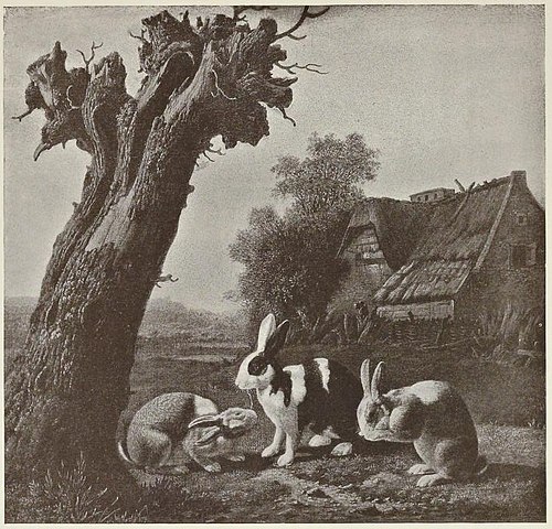 Rabbits in a Landscape, 1660, Dirck Wijntrack