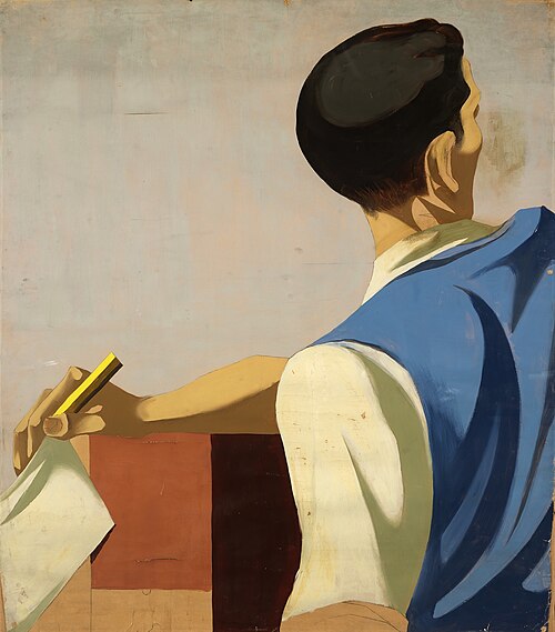 Untitled (detail of figure: historic survey panel, mural study, Cultural Activities of the WPA, WPA , 1939, Anton Refregier