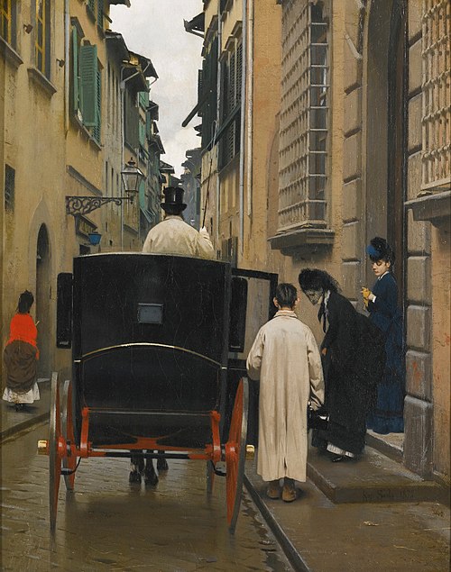 Boarding the Carriage, Rome., 1872, Raffaello Sorbi