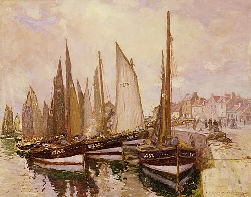 The Harbour, St Monons, 1910, Robert McGown Coventry