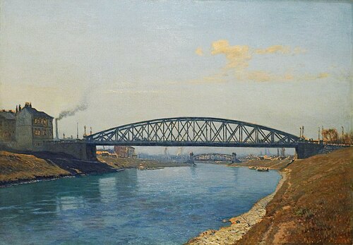 The Danube Canal with the bridges Heiligenstädter Brücke and Döblinger Steg, 1921, Thomas Leitner