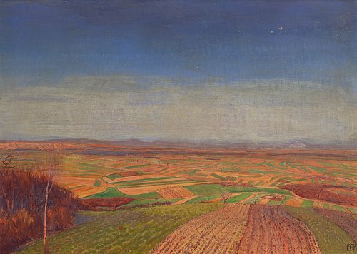 Marchfeld vom Bisamberg, 1910, Ernst Eck