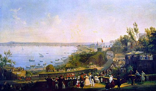 The Inauguration of the Naples-Portici Railway, 1840, Salvatore Fergola