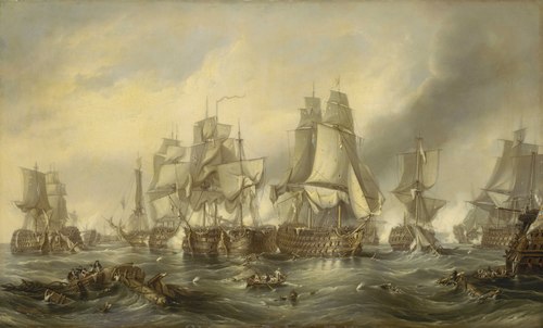 The Battle of Trafalgar, 21 October 1805: Death of Nelson, 1836, George Hyde Chambers