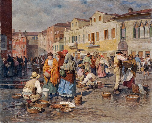 Fish market in Venice, 1949, Carl Feiertag