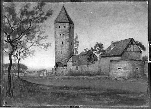 Ansicht von Gelnhausen - Der Turm I, 1892, Carl Freiherr von Pidoll zu Quintenbach