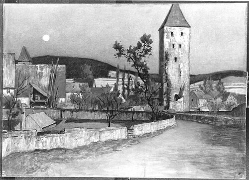 Ansicht von Gelnhausen - Der Turm II, 1892, Carl Freiherr von Pidoll zu Quintenbach