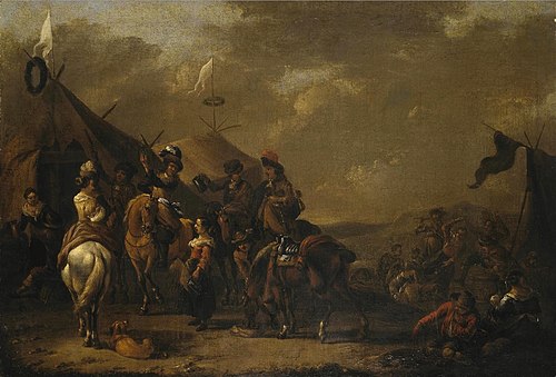 Hunters at Rest, 1650, Simon Johannes van Douw