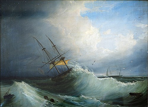 Bewegte See, 1854, Caspar Scheuren