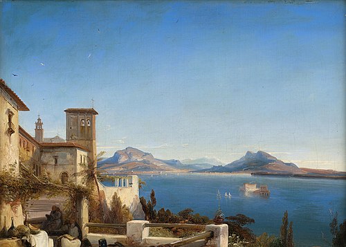 Blick auf den Lago Maggiore mit der Isola Bella, , Caspar Scheuren