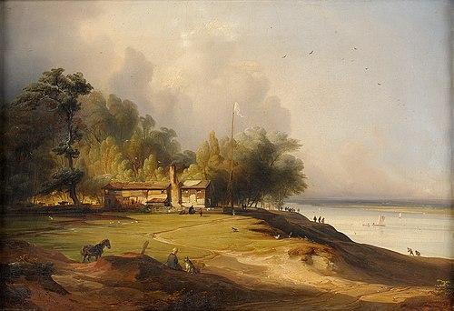 Rhine landscape, 1844, Caspar Scheuren