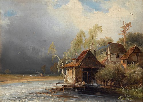 Mill on the River, 1839, Caspar Scheuren