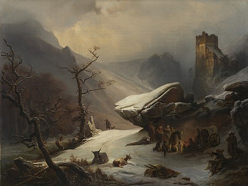 A Winter Scene, 1857, Caspar Scheuren