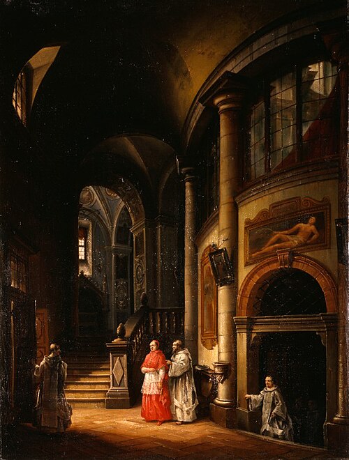 Interno della basilica di Lorenzo a Milano., 1845, Teodolinda Sabaino Migliara