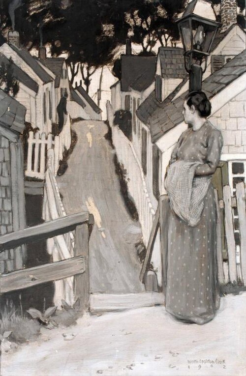 Woman and a Lampost, 1902, Walter Appleton Clark