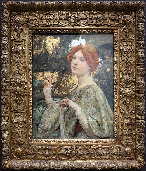 Femme à l'orchidée, 1900, Edgar Maxence