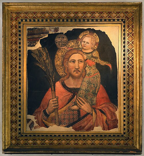 Saint Christophe et l'Enfant Jésus, 1350, Tommaso del Mazza