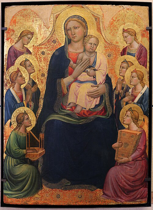 La Vierge et l'Enfant entourés de huit anges, 1350, Tommaso del Mazza
