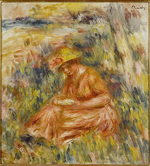 Femme lisant dans un paysage, 1917, Auguste Renoir