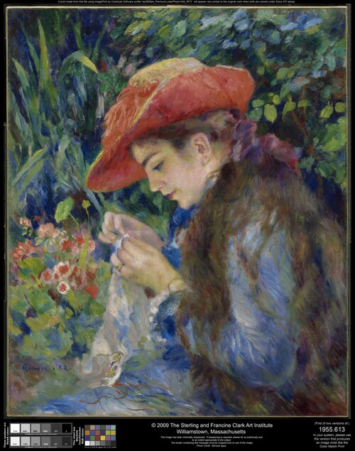 Mlle Marie-Thérèse Durand-Ruel cousant, 1882, Auguste Renoir